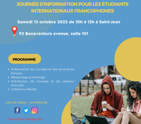 Compas organise une journée d'information pour les étudiants internationaux francophones à Saint-Jean