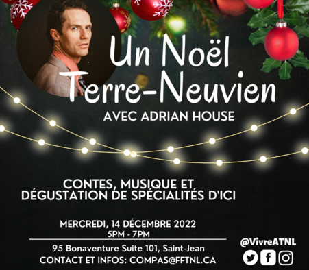 Compas organise un 5 à 7 animé par Adrian House sous le thème « un noël terre-neuvien »