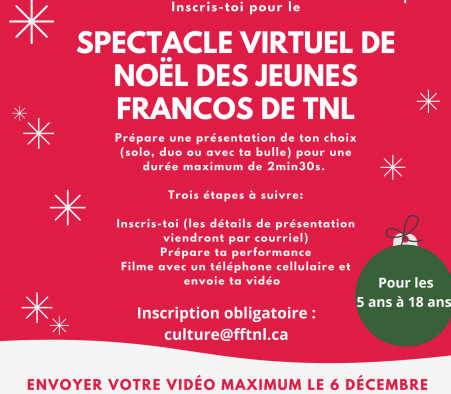 Spectacle de Noël virtuel des jeunes francos de TNL