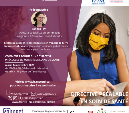 Webinaire gratuit le 14 novembre 2023 : ''Comment produire une directive préalable en matière de soins de santé''