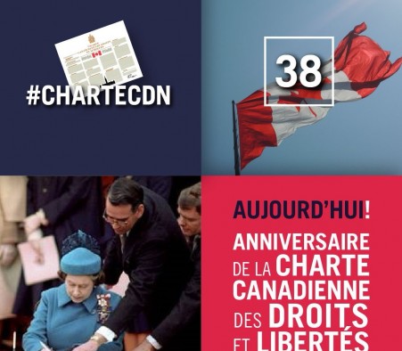 La Charte canadienne des droits et libertés fête aujourd'hui ses 38 ans