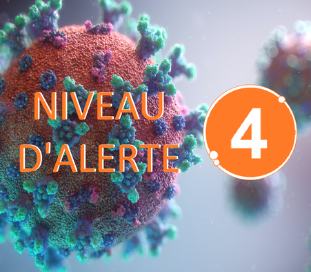 Covid-19 : depuis minuit ce matin, l'ensemble de la province est passée au niveau d'alerte 4