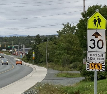 La vitesse est désormais limitée à 30 km/h dans les zones scolaires de Conception Bay South